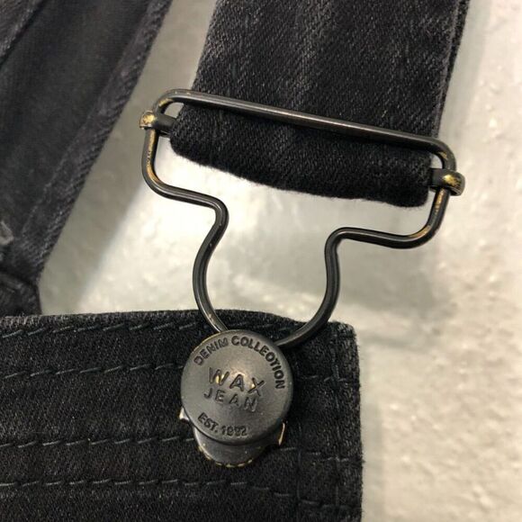 WAX JEANS Women's Short Jean Overalls Size Medium Black - Picture 11 of 13